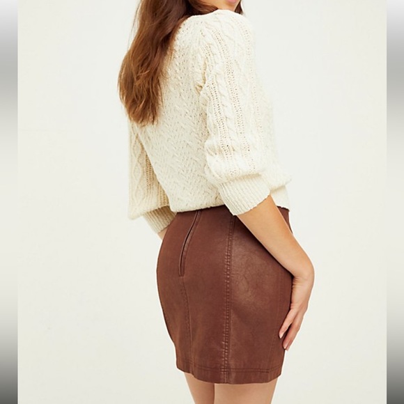 Free People | Modern Femme Vegan Leather Mini Skirt - Picture 2 of 6